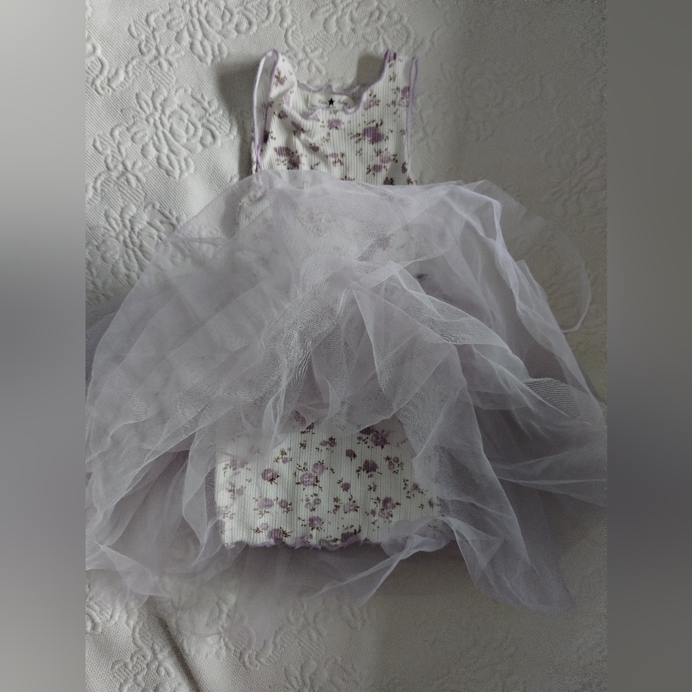 Purple Flower Tutu Dress 2T - Picture 3 of 7